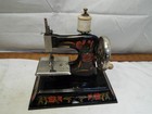 Vintage Tole Painted Germany Toy Sewing Machine Casige In Box British Zone