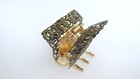 Small medium Gold And Bronze Metal Filigree Hair Claw Clip Jaw Clip