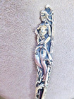 Nude  Indian Maiden Sterling Silver Spoon 1911 Carnegie Hall Cambridge Club