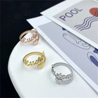 Custom Personalized Name Heart Ring Adjustable Couple Jewelry Stainless Steel