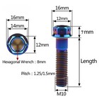 M10 X1 25mm 1 5mm Titanium Bolt Hex Flange Screw 20 25 30 35 40 50 55 70 80 90mm