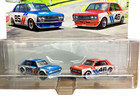 Hot Wheels Car Culture 2 Pack Set Feature Datsun 510 Bre 46   85 Red Blue White