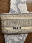 Christian Dior Women   s Gray white Toile Logo Slide Sandals Slip-on Fabric Eu 41
