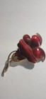 Vintage Signed Asch Cloisonne Pin  Vermeil Cloisonne Fleur De Lis Brooch 2 12 