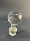 Vintage Large Clear Glass Ball Decanter Bottle Stopper Approx 4in See Photos