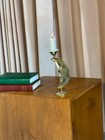 Crescent Moon Brass Candle Holder Vintage Celestial Decor Taper Stand Free Ship 