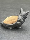 Antique Cast Iron Cat Sewing Pin Cushion Vintage
