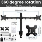 360    Dual Arm Articulating Lcd Monitor Desk Mount Bracket 10-32 