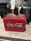 Coca-cola 3 Bottles In Ceramic Cooler Light Up Water Fountain  Lamp Works Great 