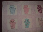 Vintage Baby Quilt Hand Made Teddy Bear 46 5    By 36 5    Crib Quilt Clean