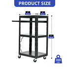 24-42  Steel Av Cart Media Adjustable Height Keyboard Presentation Power Outlets