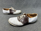 Antique 1940s 1950s Brown White Leather Saddle Oxford Shoes Women   s Size 8