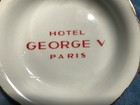 Vintage 5-star George V Paris Hotel Ashtray White Porcelain