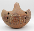 Handcrafted Ocarina  Ceramic Clay  Pre-columbian Andean Mythical
