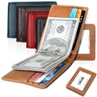 Rfid Men s Leather Slim Bifold Money Clip Wallet Front Pocket Credit Card Holder