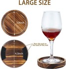 Acacia Wood Drink Coasters Set Of 4 Absorbent Wooden Coasters For Tables