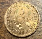  Beautiful Uncirculated Cyprus 1955 3 Mils- Queen Elizabeth Ii Km 33 Mint State 
