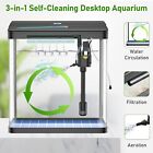 Pondon Fish Tank  3 Gallon Glass Aquarium  3 In 1 Fish Tank With Filter And L   