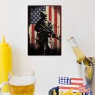 Patriotic Metal Tin Sign  American Patriotic Man Tin Sign  American Flag Tin Sig