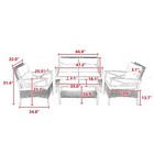 4pcs Patio Conversation Set Sectional Sofa Couch Outdoor Furniture Coffee Table