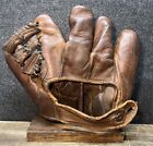 Vtg 40s Ok Mfg Co  Pro Model Baseball Glove Split Finger Triple Tunnel Web Mitt