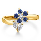 18k Yellow Gold Plated Silver Lab Grown Diamond And Created Sapphire Statement