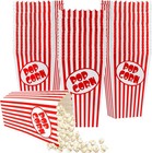 50 Pcs Popcorn Boxes For Party 5 5 Inches Tall Red   White Striped Popcorn Ba   