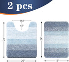 Olanly Bathroom Rug Set 2 Piece  Soft Absorbent Microfiber Bath Mats A