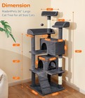 54in Multi-level Cat Tree Tower Furniture Activity Center With Scratching Posts