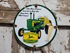 Vintage John Deere Porcelain Sign Farm Tractor Equipment Dealer Sales Service