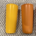 Vintage Tupperware Tumblers Maroon  Harvest  Orange  Yellow Set Of 4 Cups  115