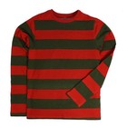 Long Sleeve Nightmare Freddy Horror Olive Red Striped Shirt Costume Childs S-xl