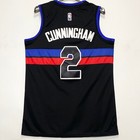 New Cade Cunningham  2 Embroidered Basketball Fans Jersey  Black S-xxl