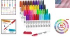 Permanent Markers Set  60 Bright Colors With Fine Tips For Doodling   More