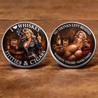 Whiskey Cigars Titties Coin No Drinks Left Behind Challenge Coin Badass Pinup