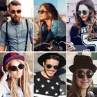 For Men Women Round Polarized Vintage Steampunk Sunglasses Retro Sun Glasses New