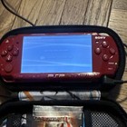 Sony Psp Gow Red Wi-fi Handheld Console Bundle W  Case   Games 
