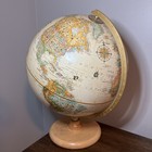 Vtg Replogle 12  Diameter Globe World Classic Series Raised Relief Hardwood Base
