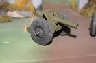 Vintage Barclay Lead Toy Army Cannons  Rubber Tires W working Breach Lot Of 2