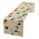 Mid Century Table Runner colorful Vintage 1950s Black Cat Atomic Modern Abstr   