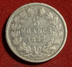 France 5 Francs 1832 T Silver Coin Nantes Mint Km 749 12 T11079
