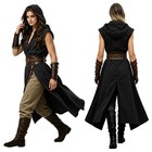 Women s Hooded Cloak - Renaissance Long Cape Medium Black
