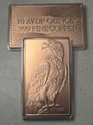 Copper Reserve Mint - Ten  10  Ounce Bar   999 Fine Bullion Bare Copper Eagle     