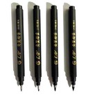 Black Chinese Calligraphy Brush Pens - Set Of 4 For Art And School Use