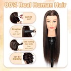 Mannequin Head Human Hair- Cosmetology Manikin Doll Head With 80  Real Hair For 