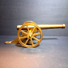 Antique  Vintage Brass Canon 12  Long  Heavy 5lbs 2 8 Ozs With Moving Wheels