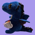 Ty Saffire Dragon Beanie Babies 2 0 Plush Blue Gold Scales Sparkle