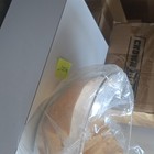 Beige Fabric Drum Lamp Shade With Black Trim  Solid Color  E26