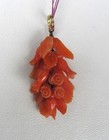 Antique Victorian Carved Coral Pendant 19th Century