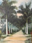 Antique Vintage American Art Landscape Oil Painting Palm Trees Fort Myers Nature